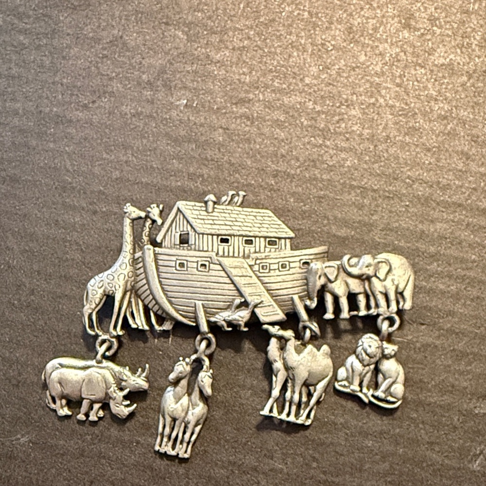 Silver Noah's Ark Brooch